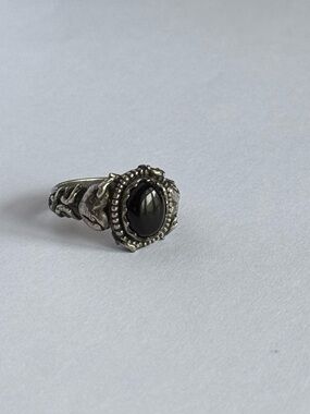 HELLCAT X ONYX: Sterling Silver Ring with Black Onyx Size 7